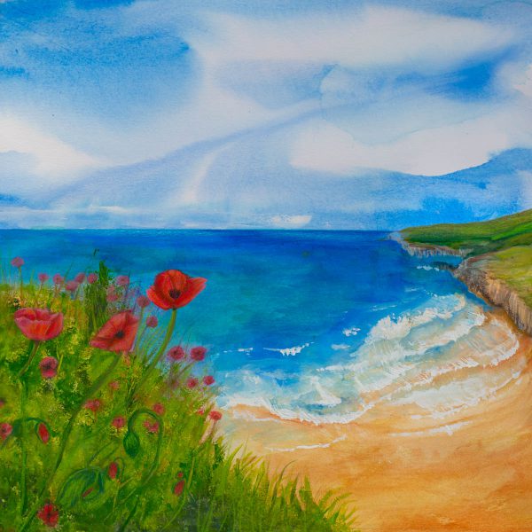 Poppies by the Sea by Andrea Palmer