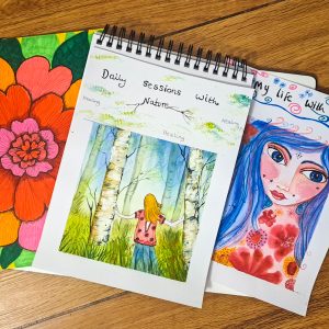 Art journal paintings and sketch books